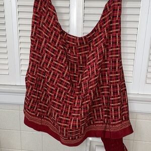 Anne Klein vintage 100 silk skirt tie clip resort spring african 90s